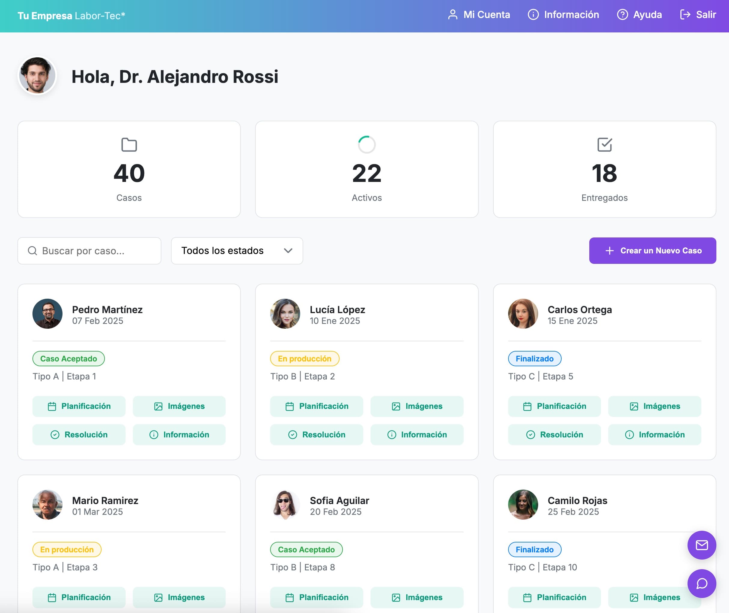 Interfaz de la plataforma Labor-Tec en un portátil y un móvil